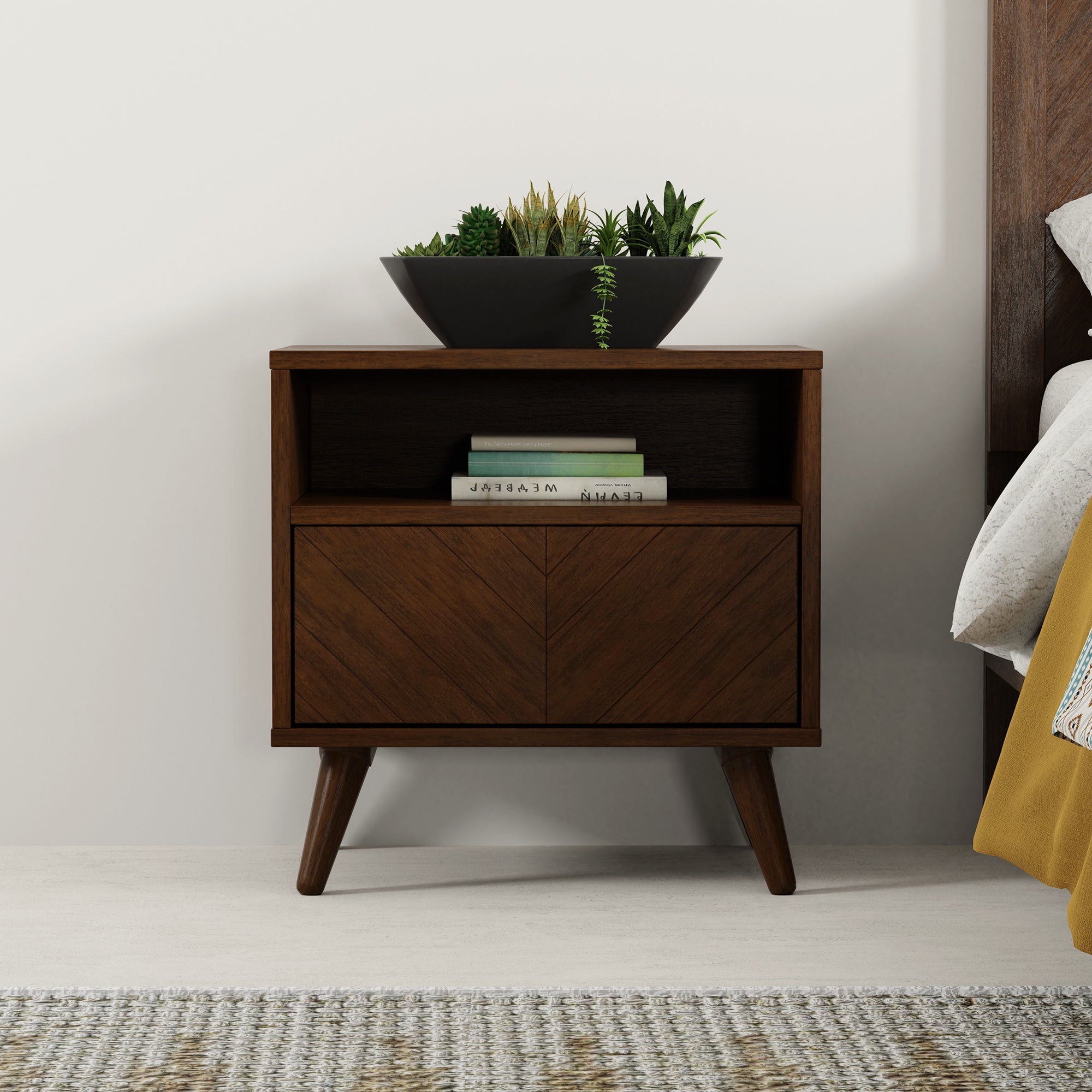 Chevron Wood Nightstand