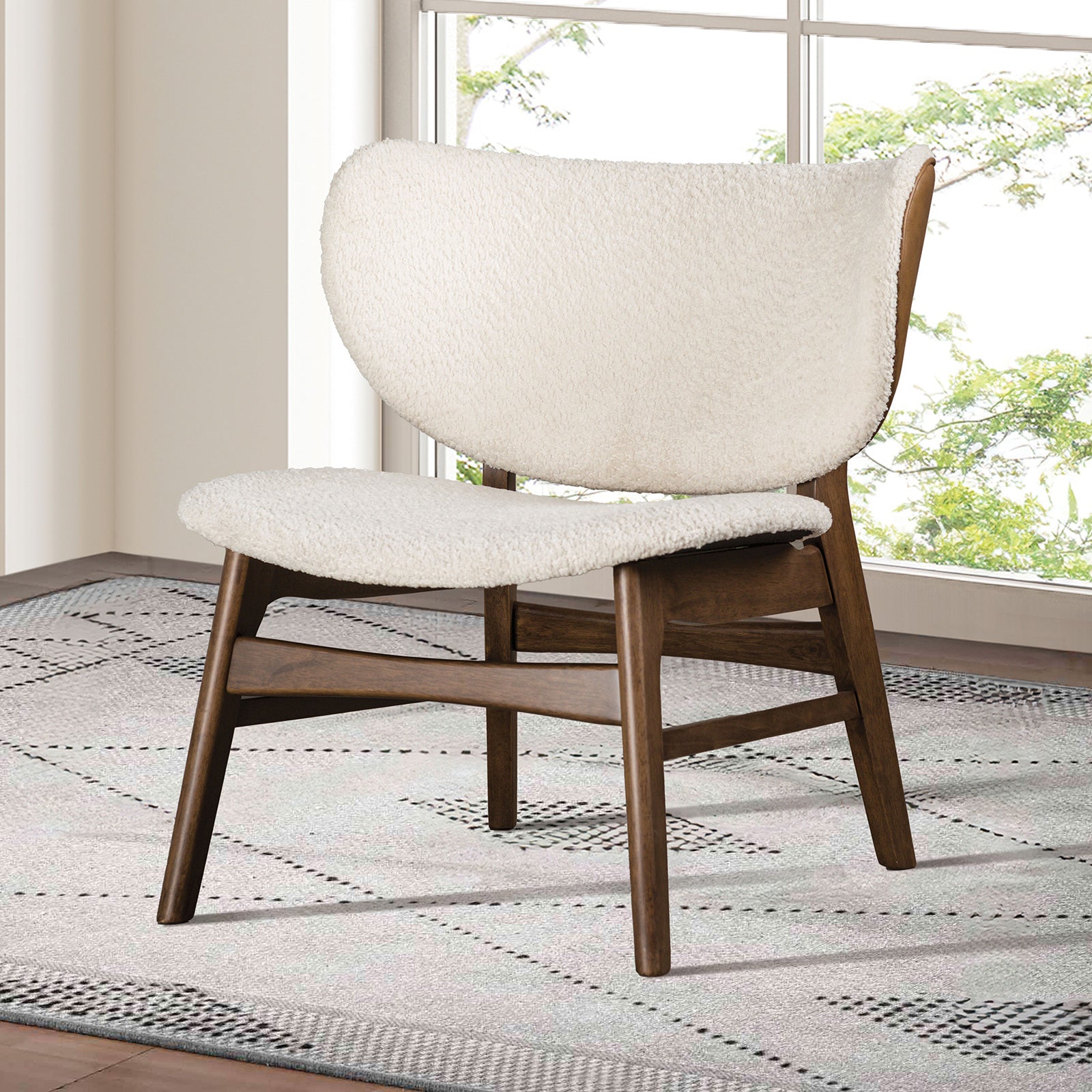 eLuxury Finnmark Modern Armless Boucle Accent Chair