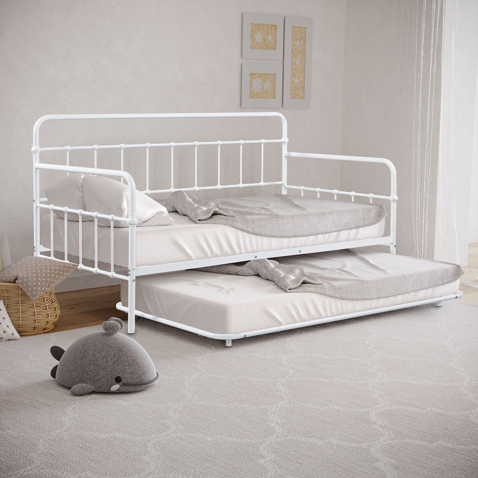 eLuxury Fira Day Bed, White