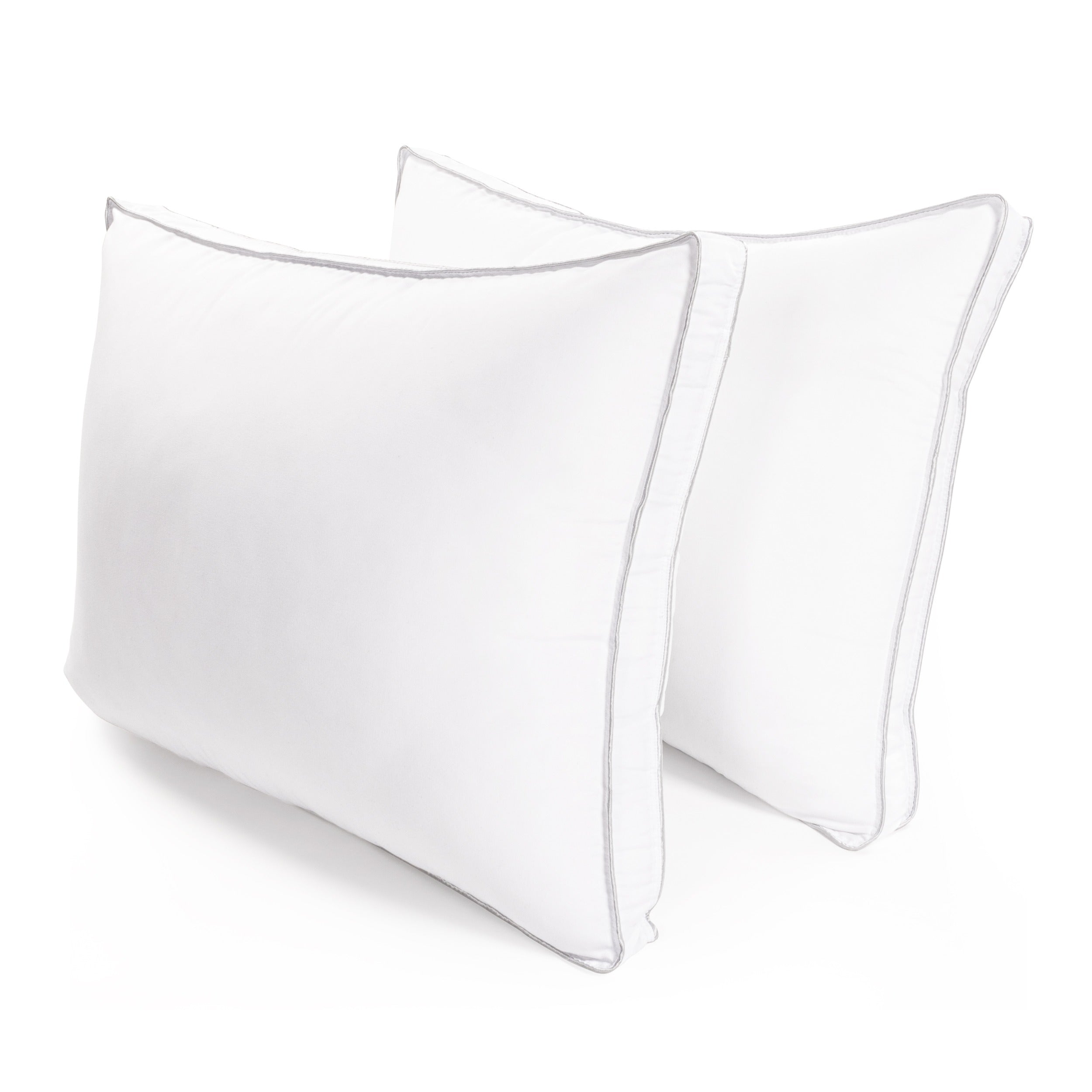 eLuxury Medium Density Down Alternative Gusset Pillows, Standard, Set of 2