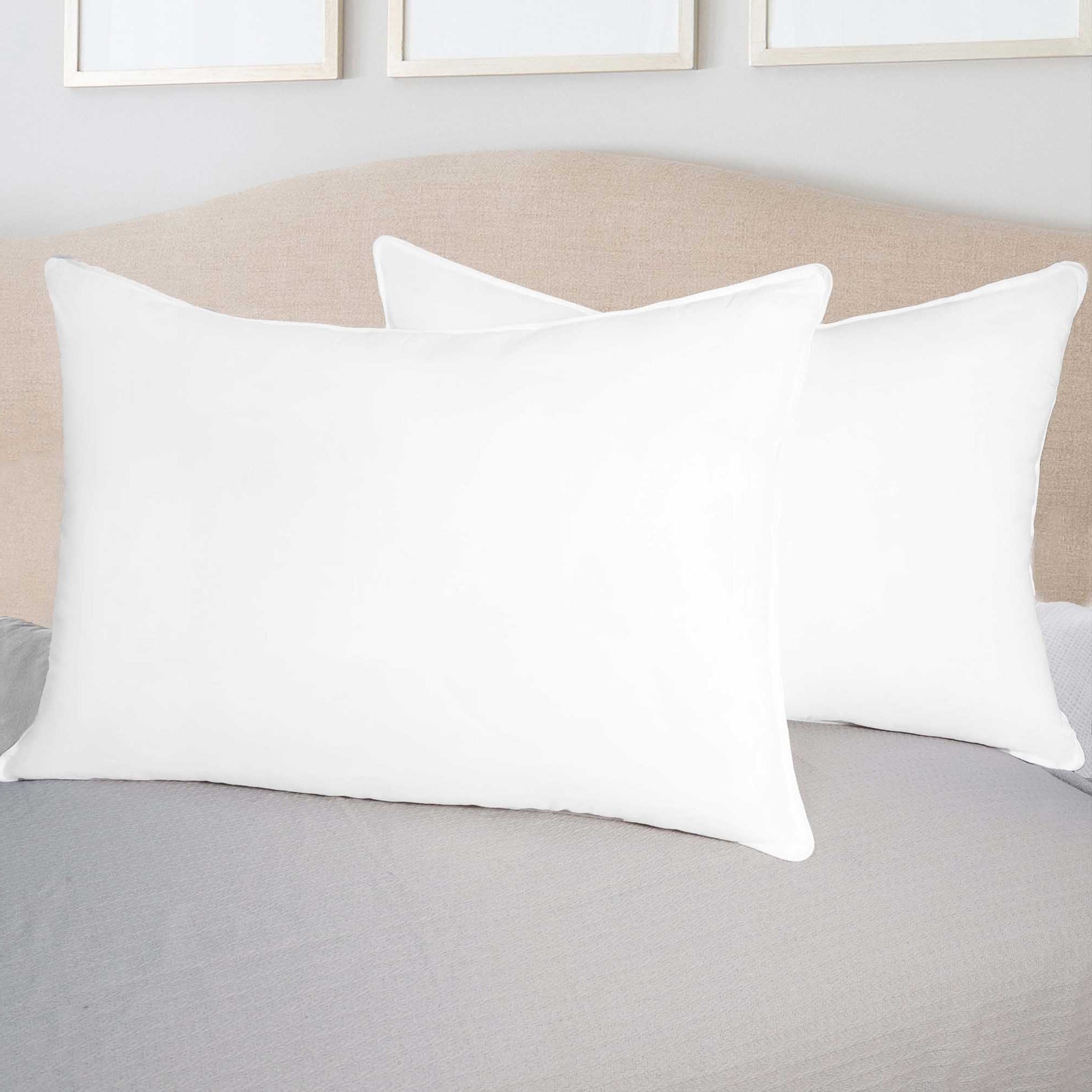 eLuxury Down Alternative Medium Density Solid Pillows, Set of 2